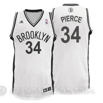 Camiseta Pierce #34 Brooklyn Nets Blanco - Haga un click en la imagen para cerrar